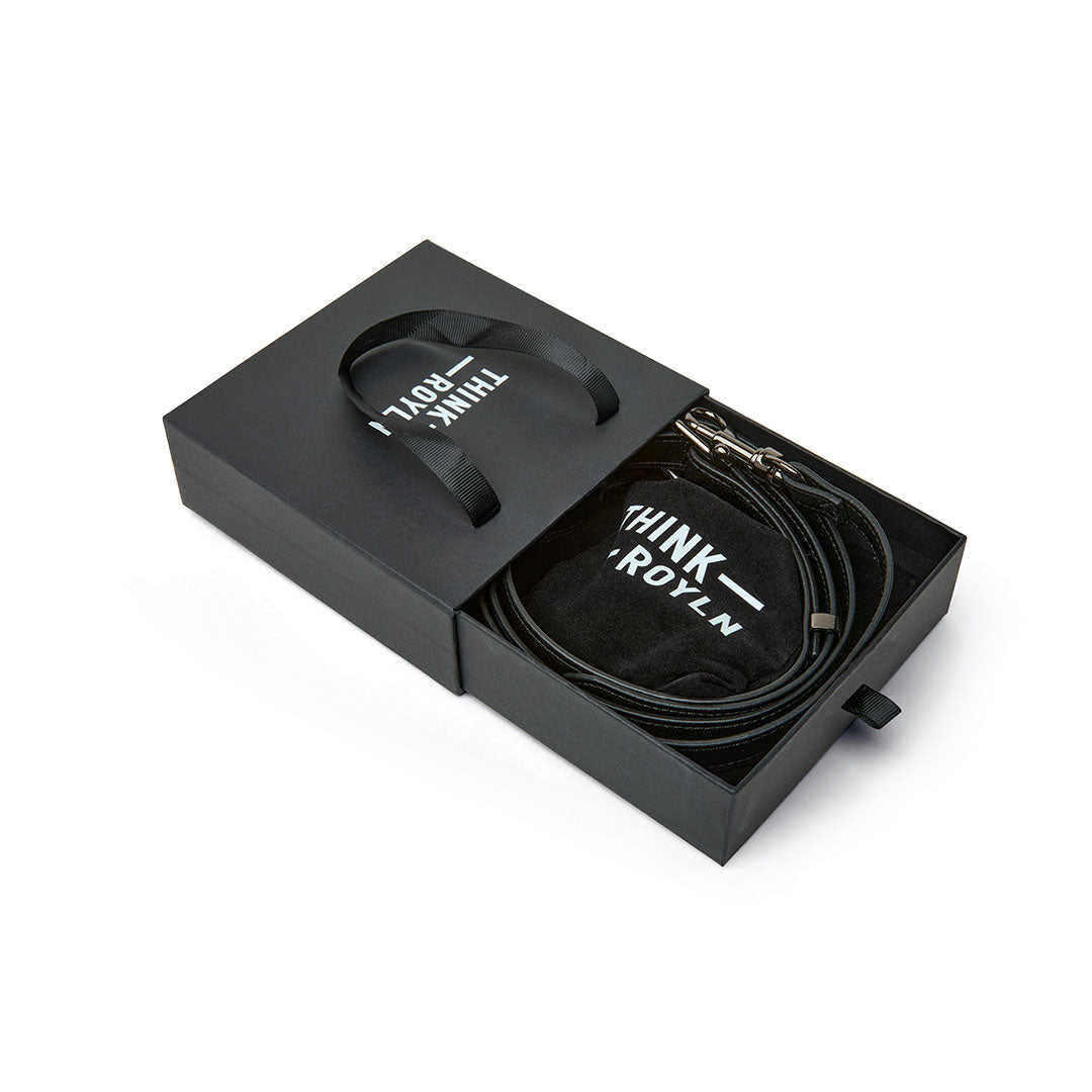 Black Leather and Gunmetal Hardware Strap Set