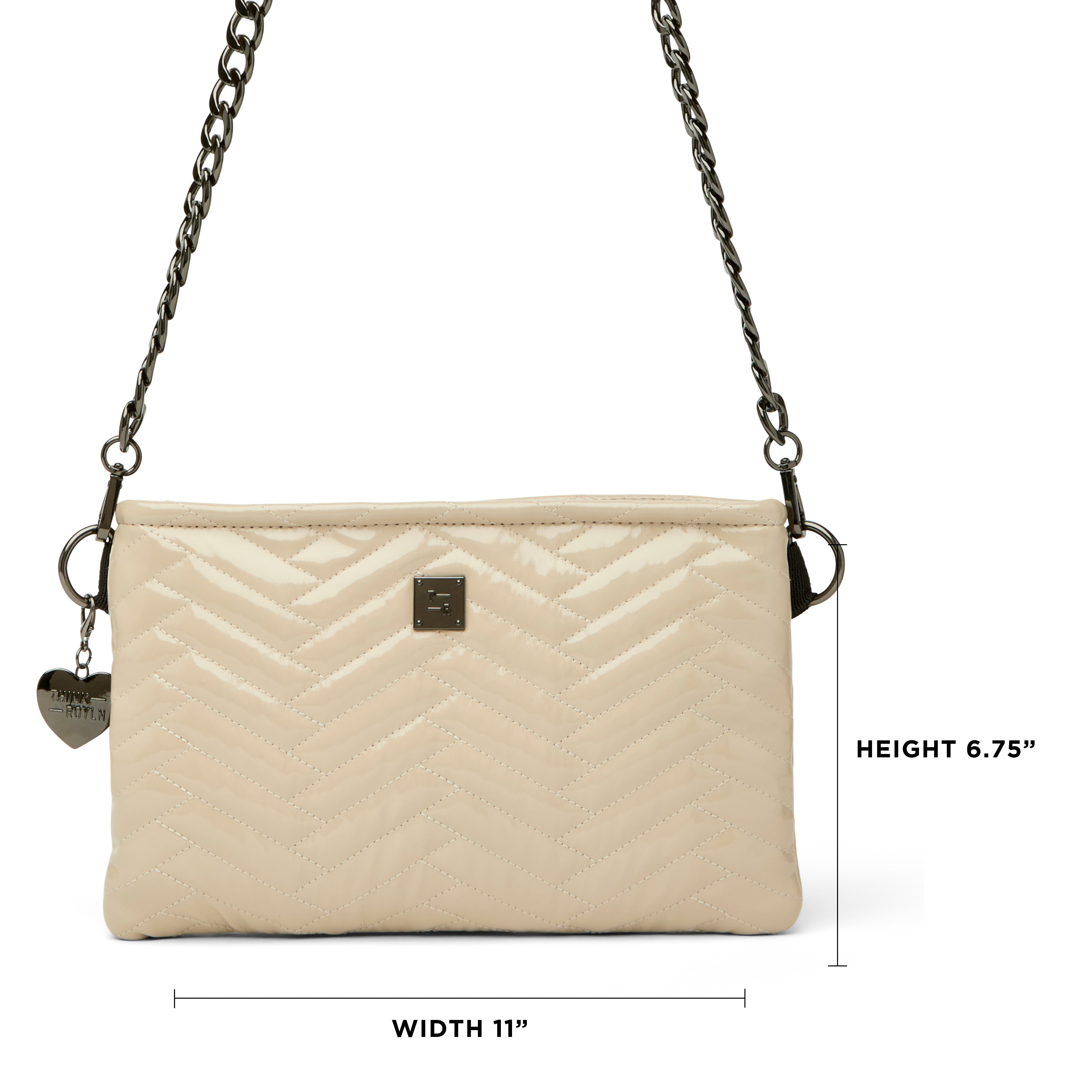 Blonde Patent with Moto Quilting