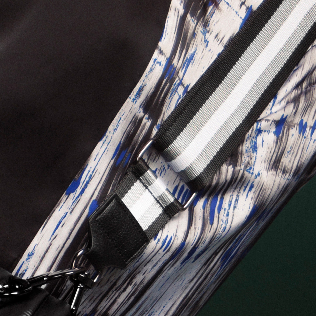 Black Pewter White Luxe Trim Strap