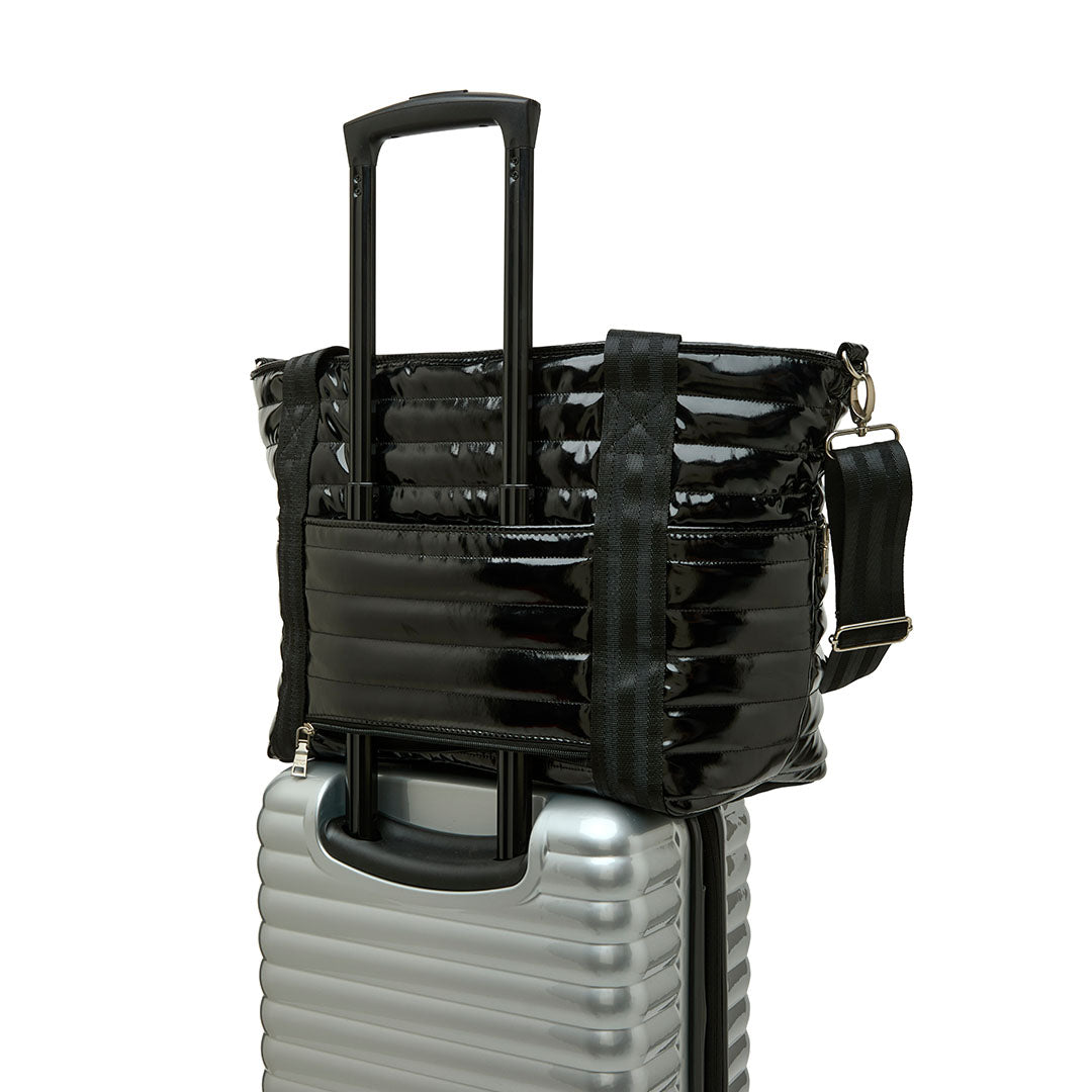 Black Patent and Colorblock Luxe Stripe