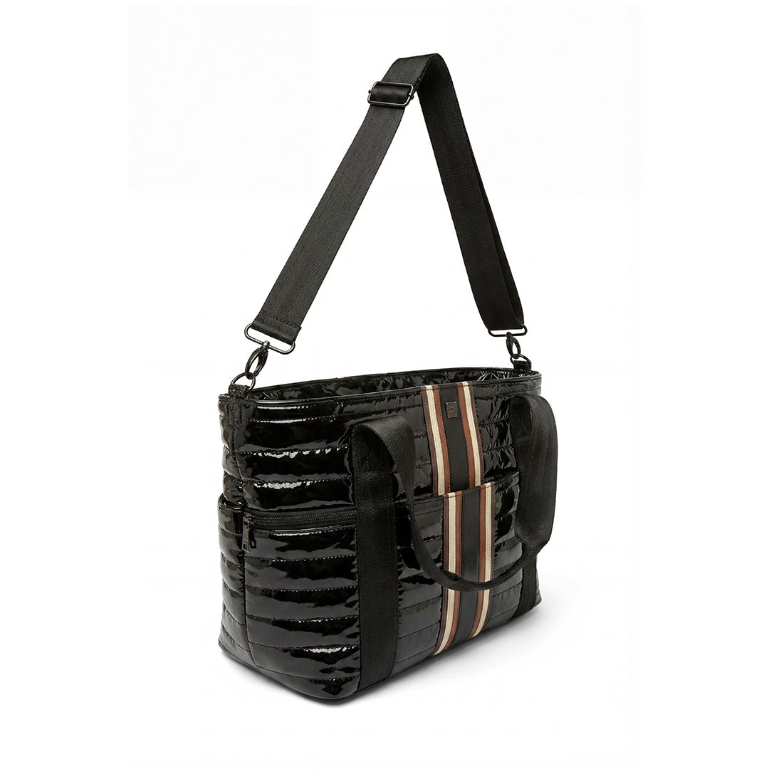 Black Patent and Colorblock Luxe Stripe