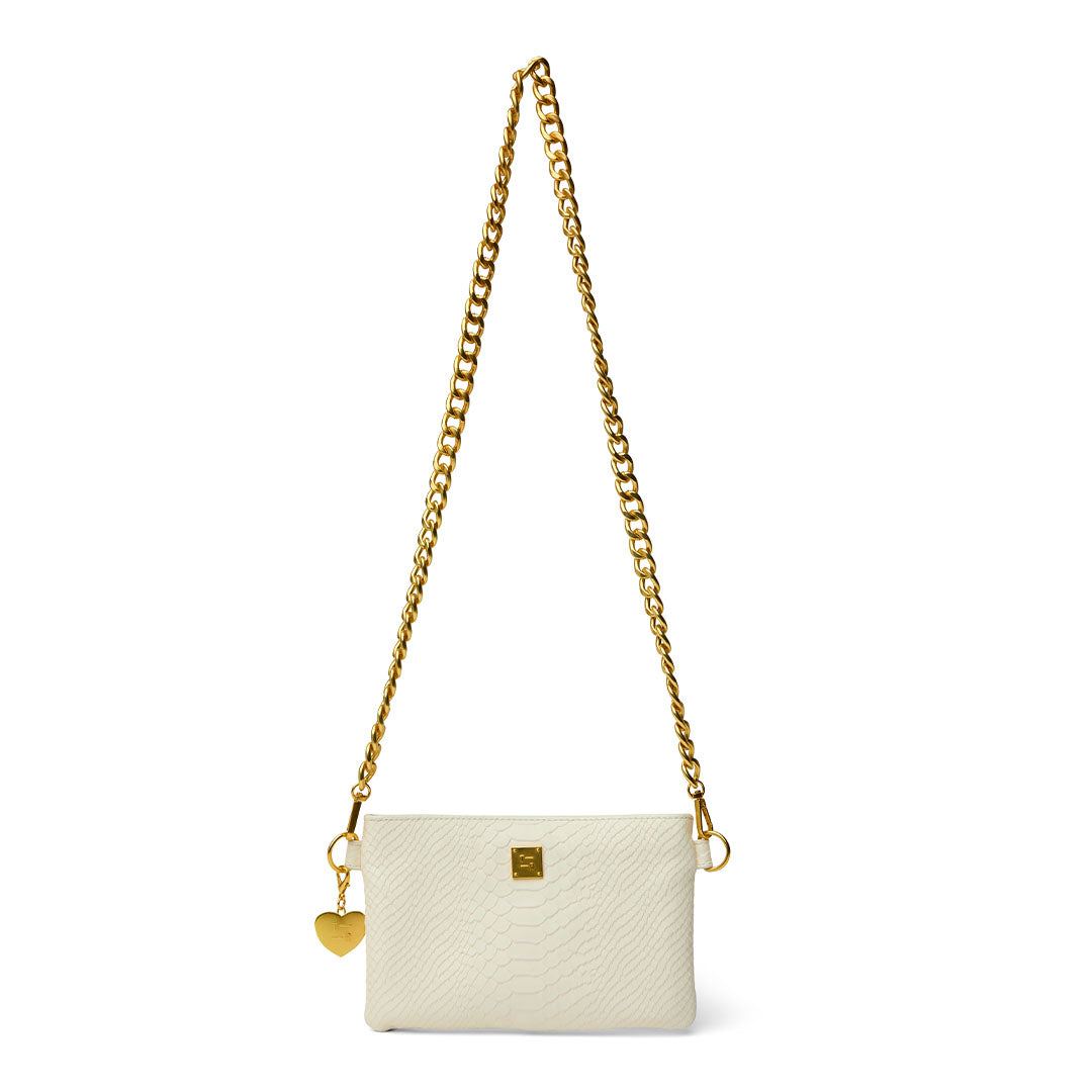Cream Python Leather
