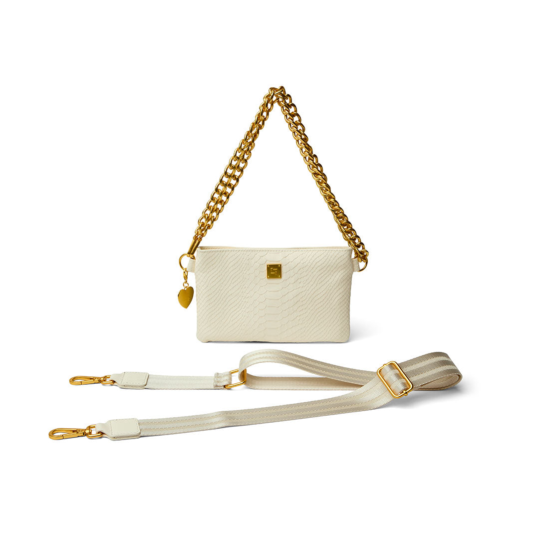 Cream Python Leather