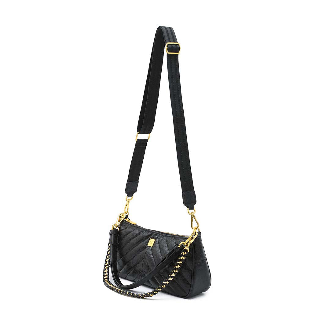Black Crinkle Leather