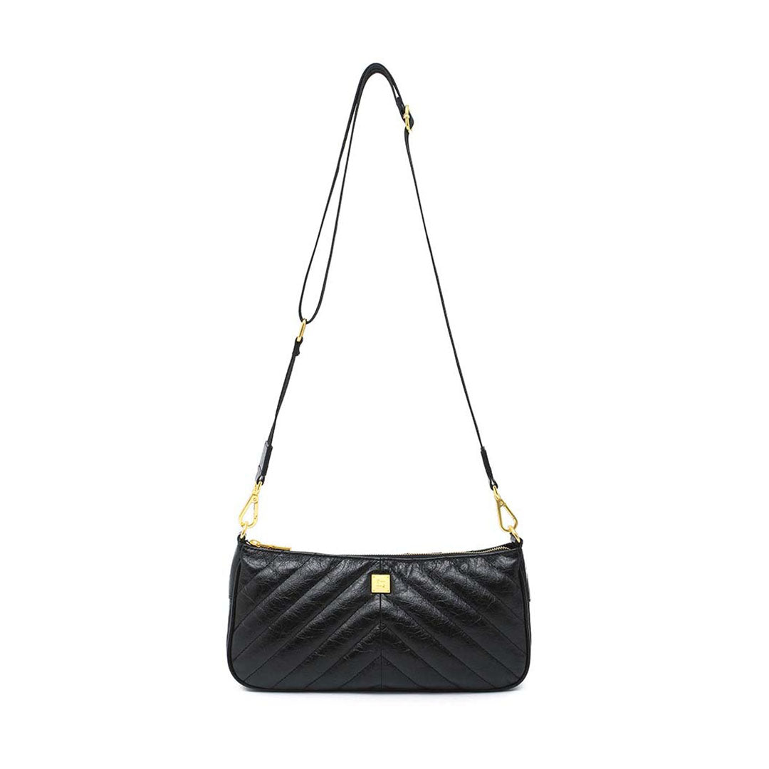 Black Crinkle Leather