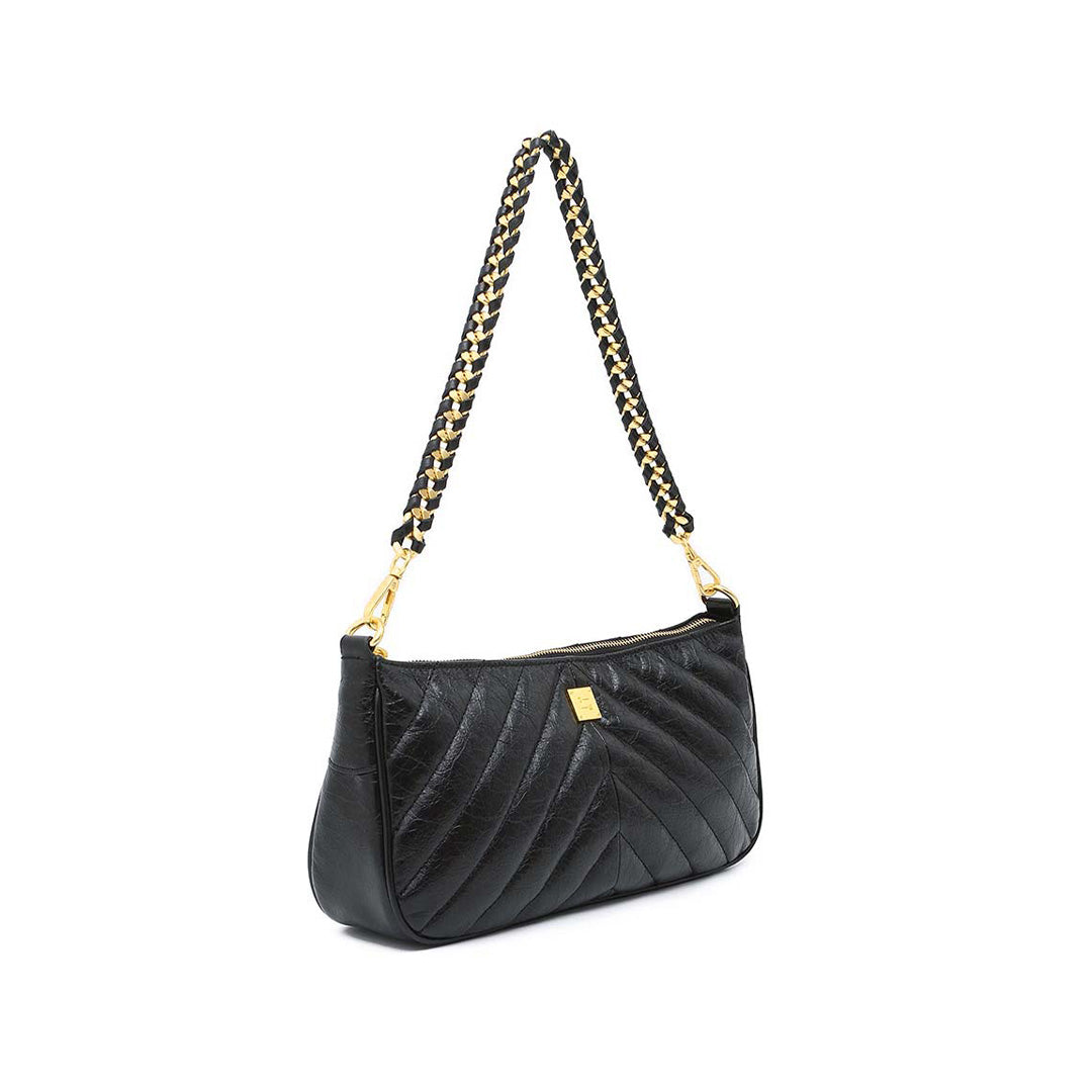Black Crinkle Leather