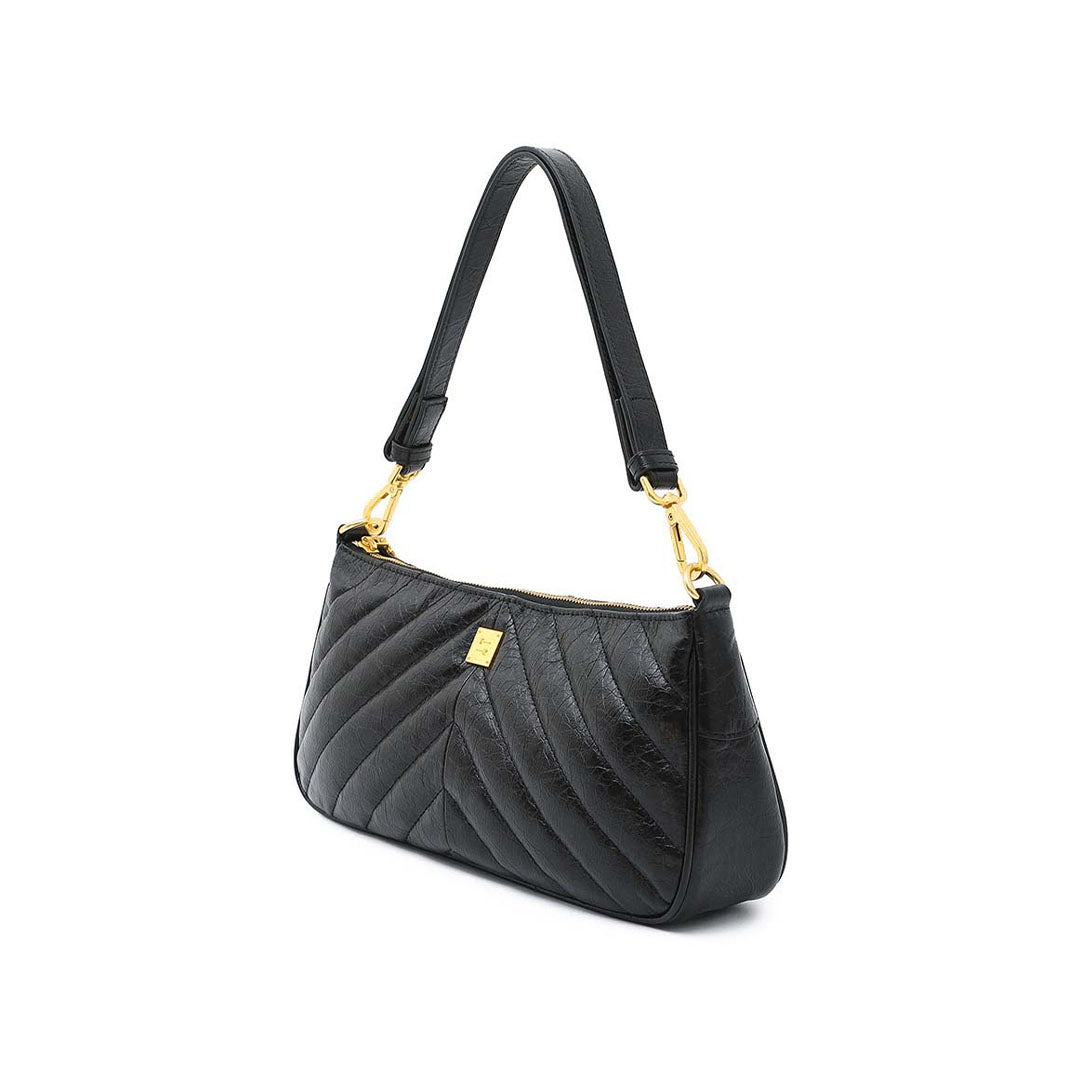 Black Crinkle Leather