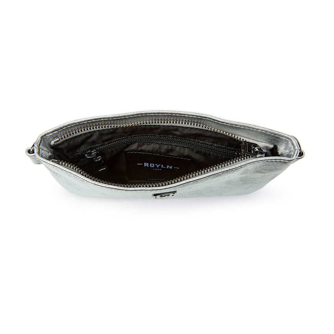 Silver Metallic Leather