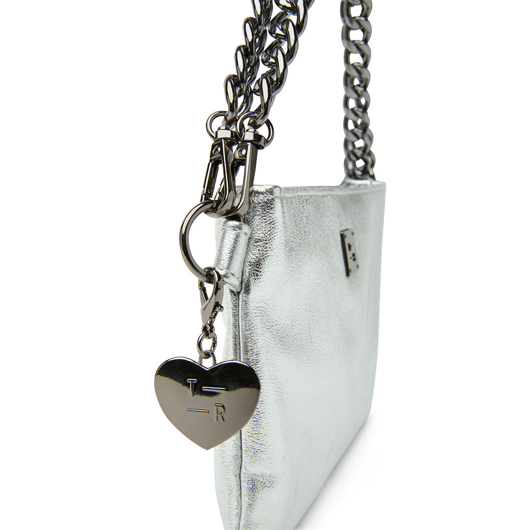 Silver Metallic Leather