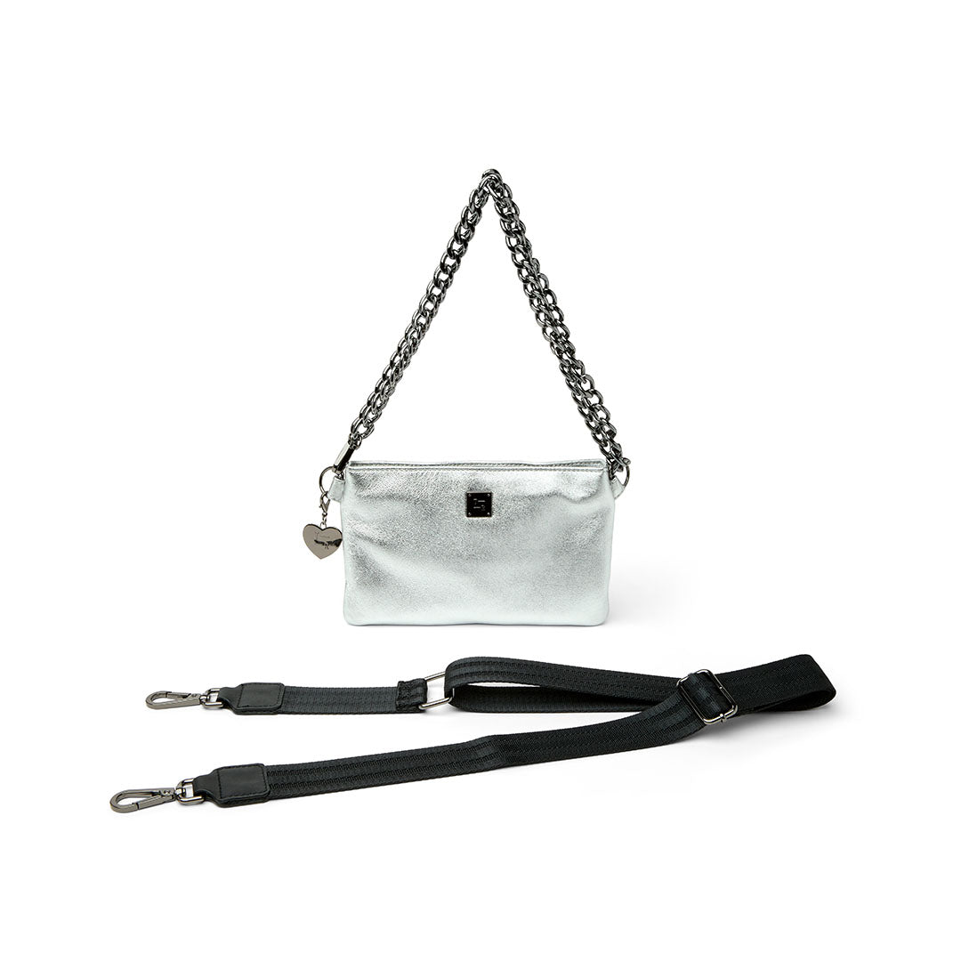 Silver Metallic Leather