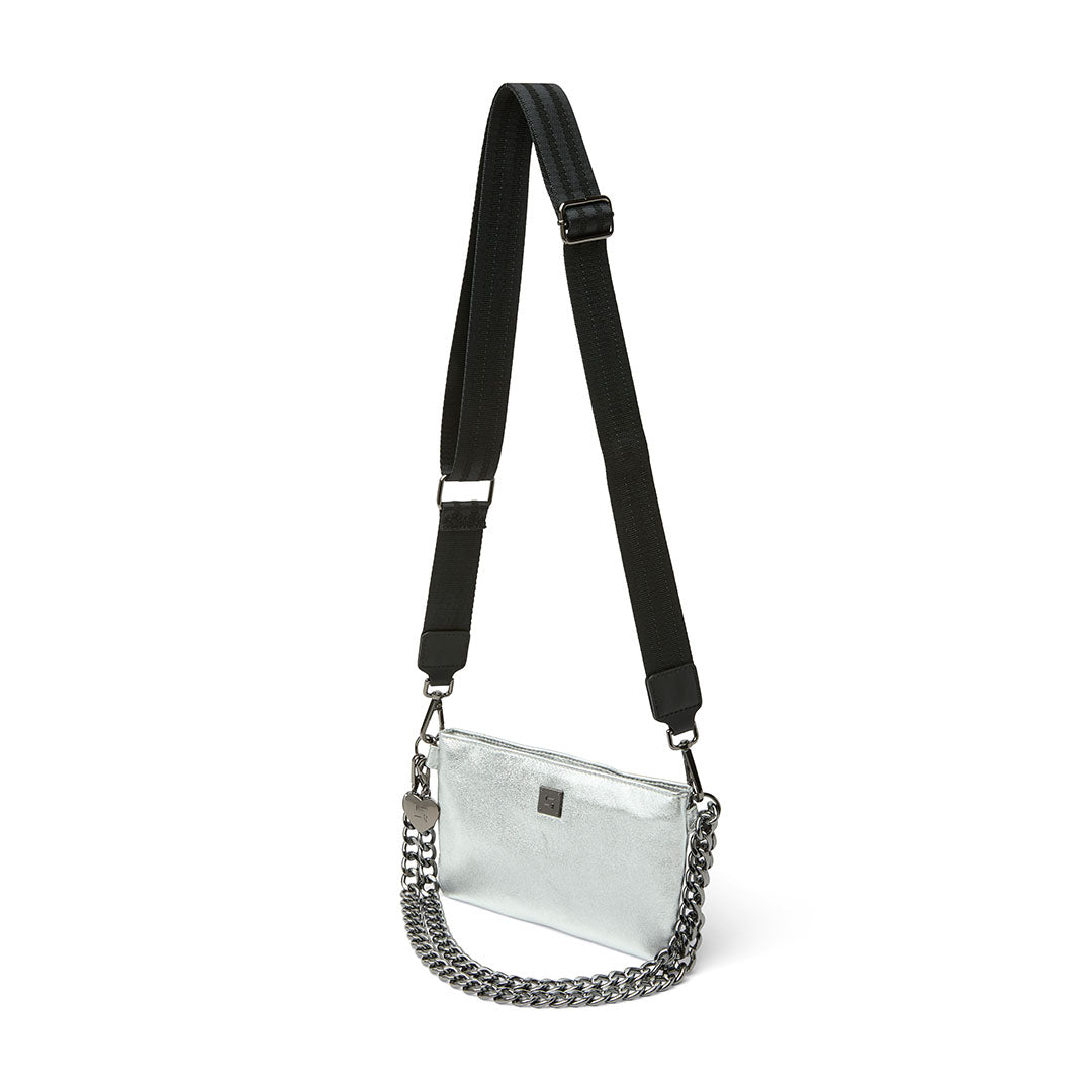 Silver Metallic Leather