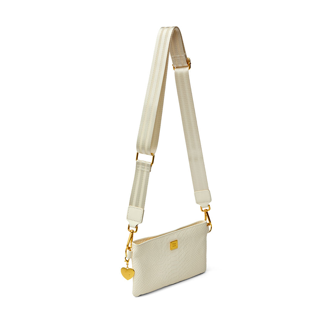 Cream Python Leather