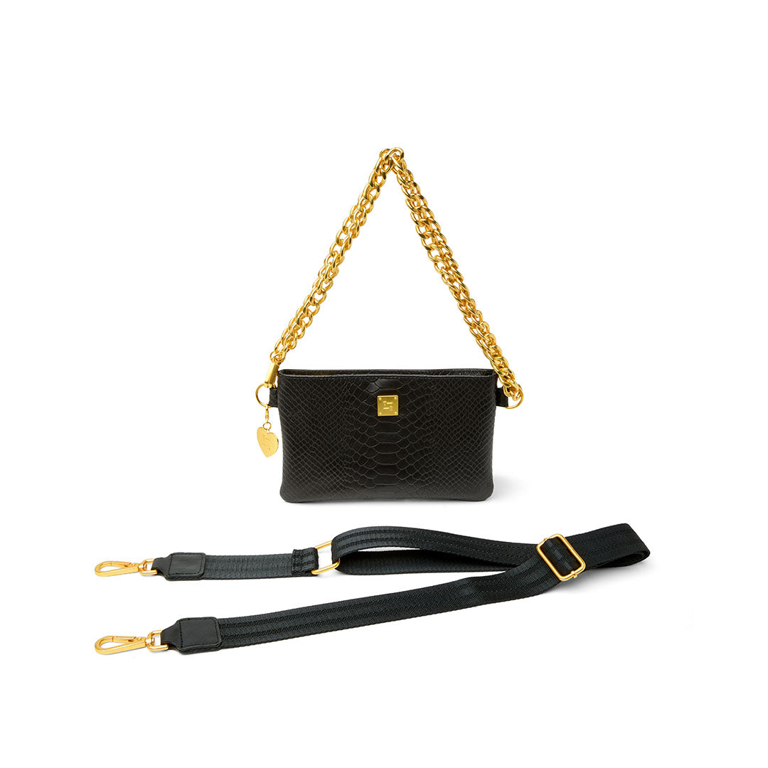 Black Python Leather