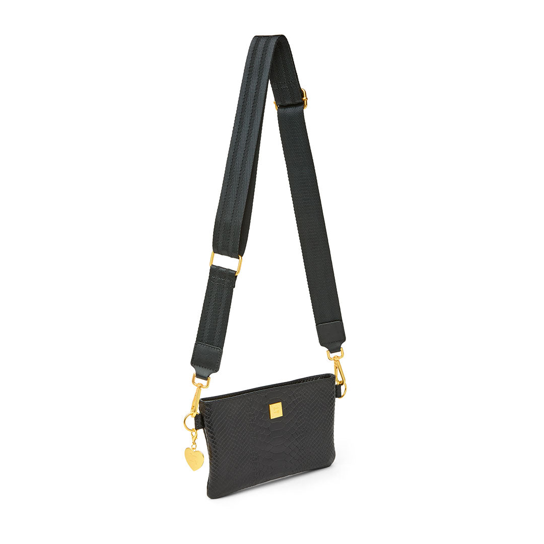 Black Python Leather