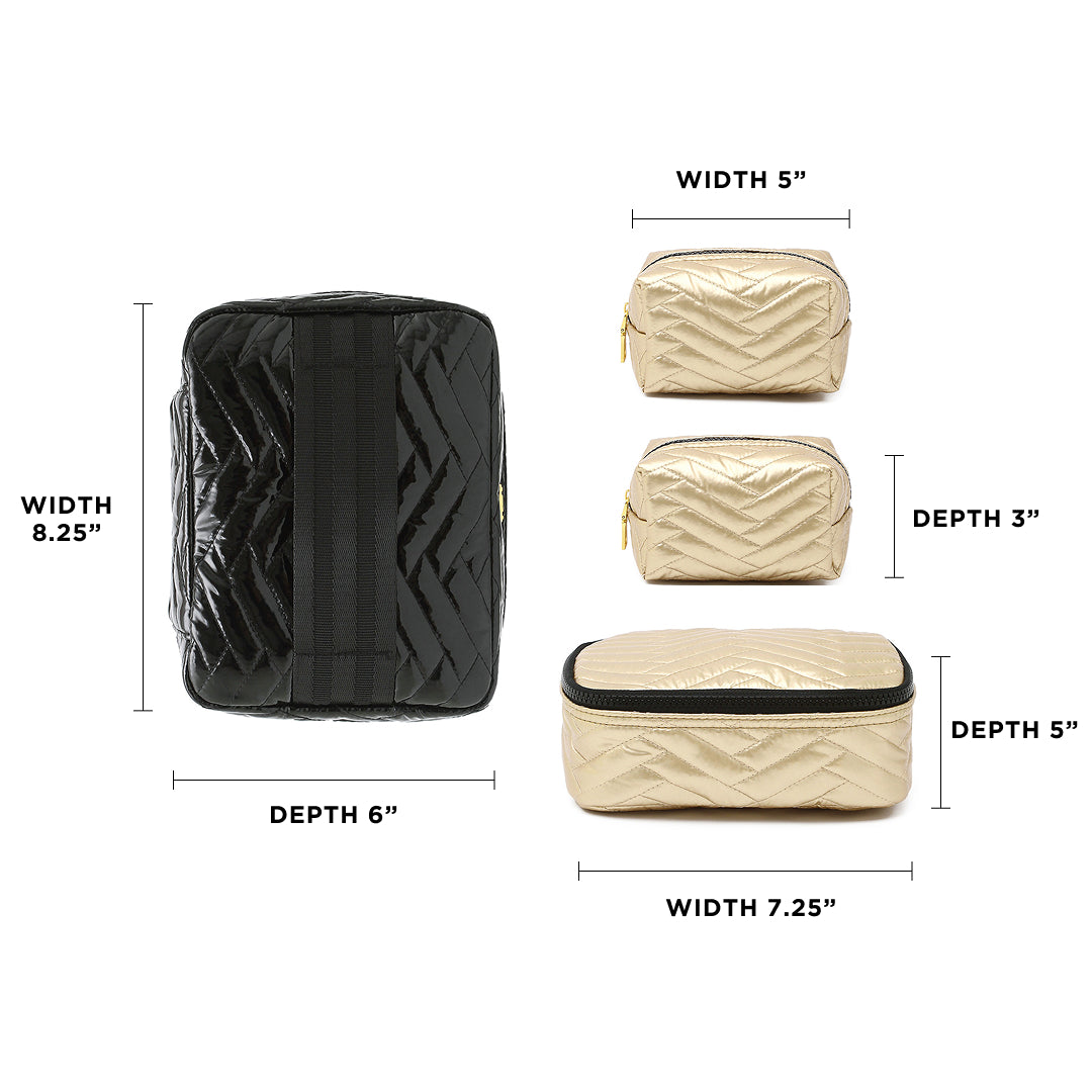 Black Patent Moto and Mineral Gold