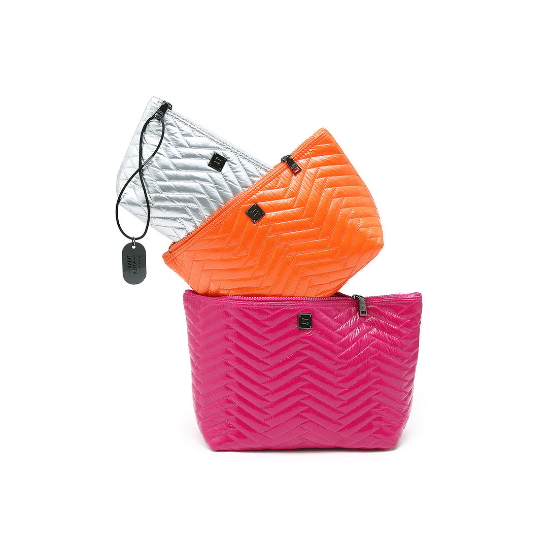 Glossy Fuchsia Moto Glossy Orange Moto and Pearl Silver Moto