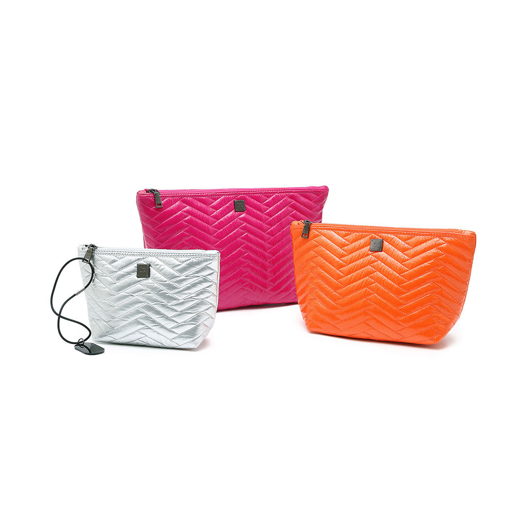 Glossy Fuchsia Moto Glossy Orange Moto and Pearl Silver Moto