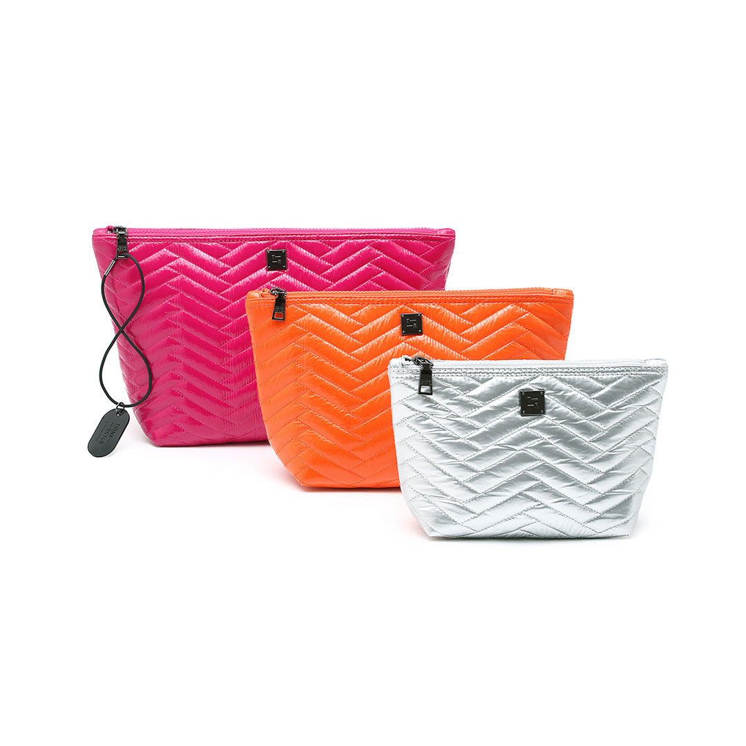 Glossy Fuchsia Moto Glossy Orange Moto and Pearl Silver Moto
