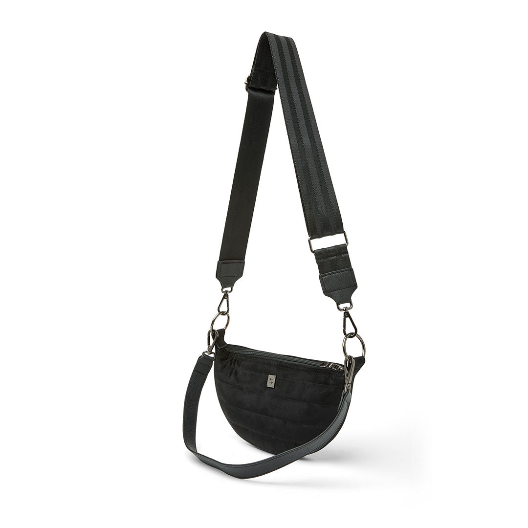 Black Luxe Suede with Gunmetal Studs