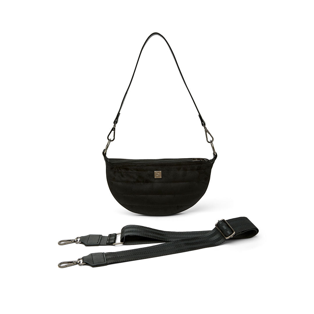 Black Luxe Suede with Gunmetal Studs