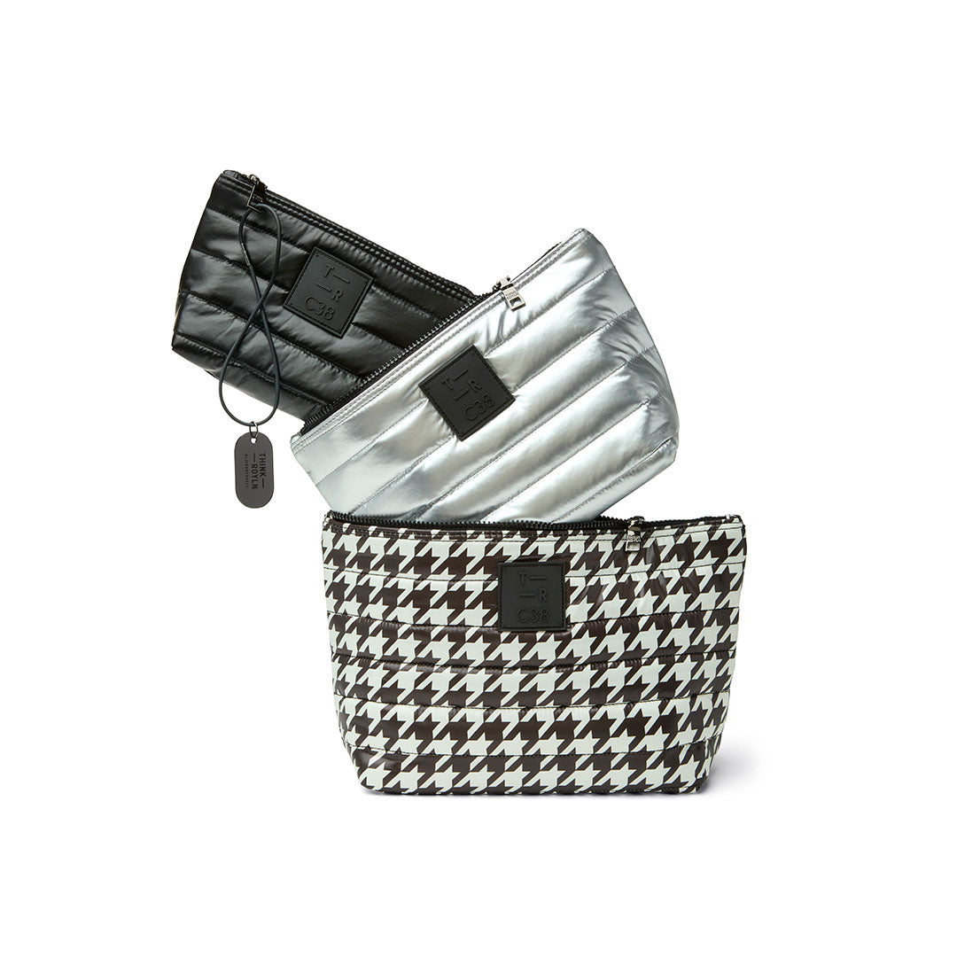 Houndstooth Pearl Silver and Pearl Black