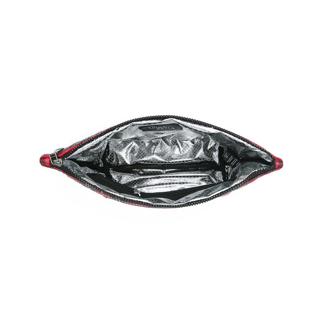Red Plaid Black Patent and Pearl Silver