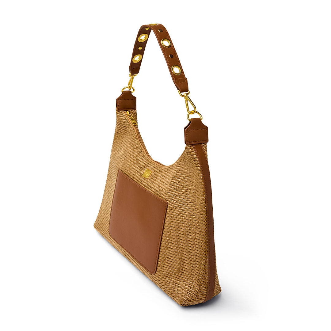 Sand Dune Raffia and Mocha Leather