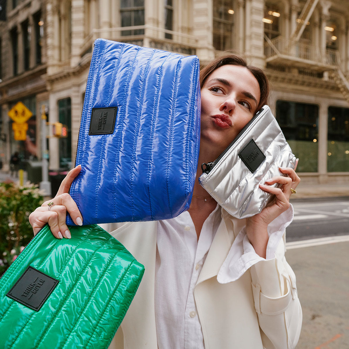 Glossy Cobalt Glossy Kelly Green & Pearl Silver