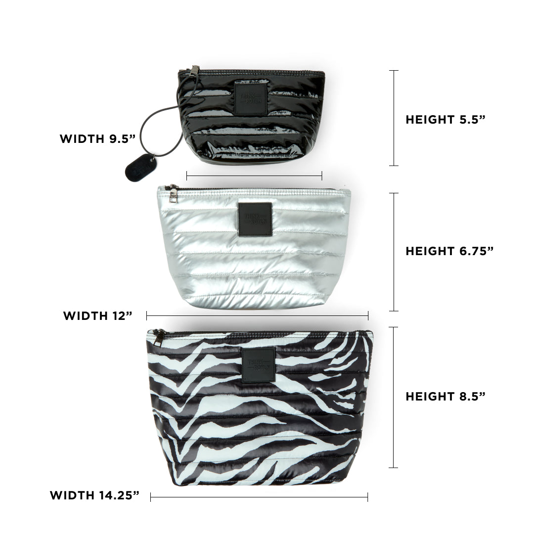 Black White Zebra Pearl Silver and Black Patent