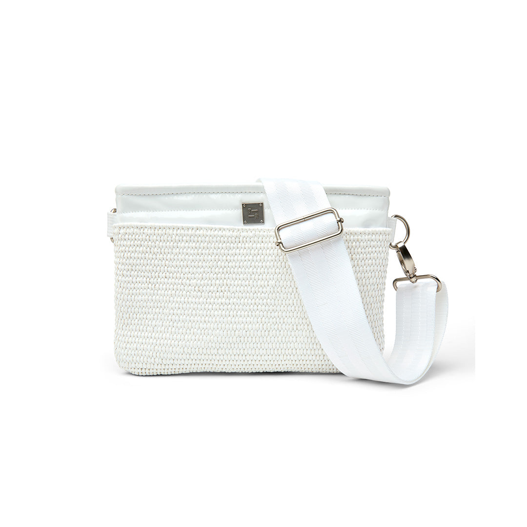 White Raffia and White Patent