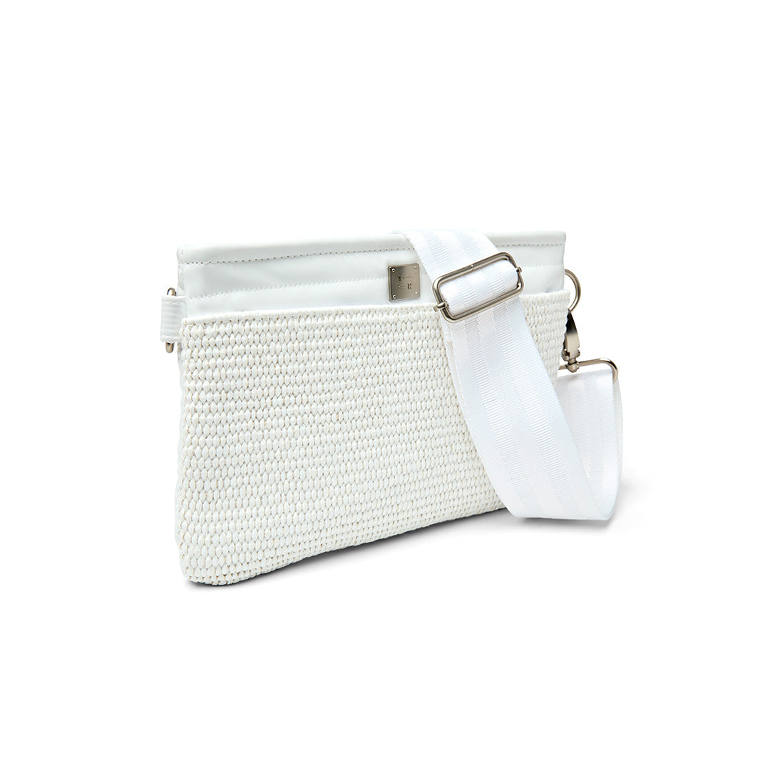 White Raffia and White Patent