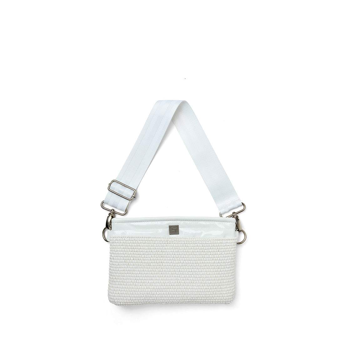 White Raffia and White Patent