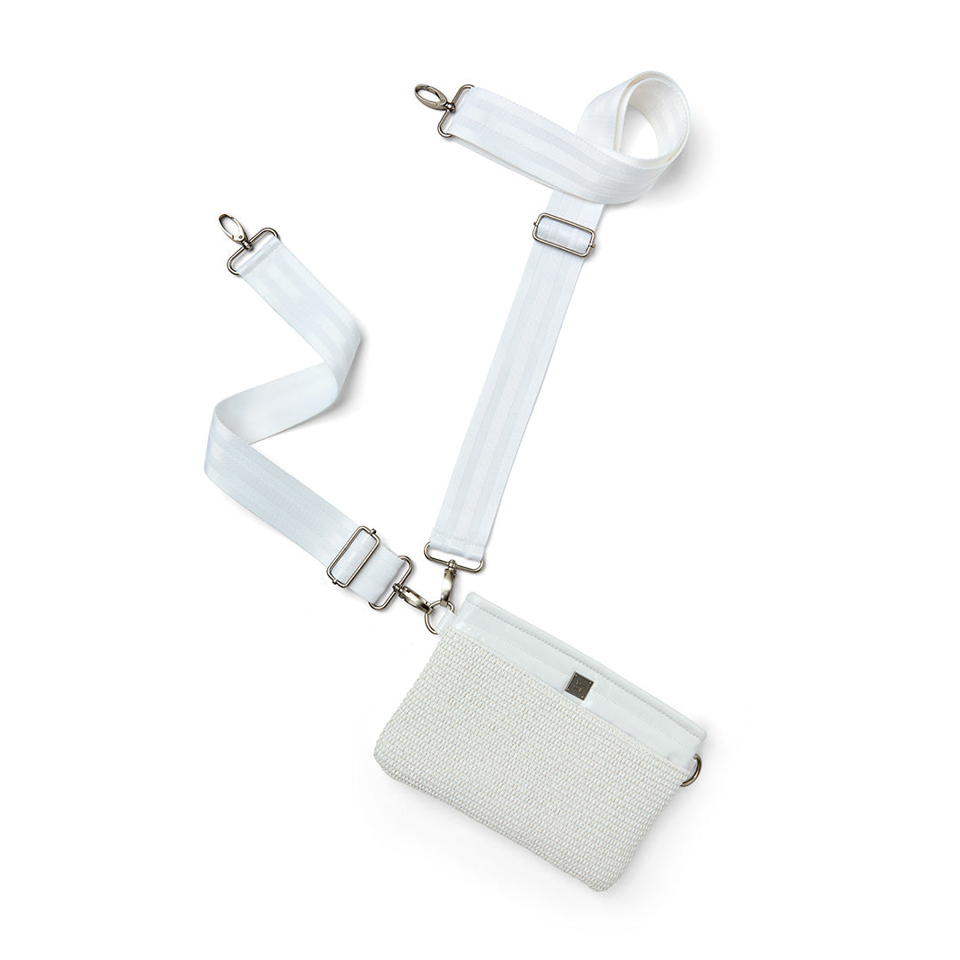 White Raffia and White Patent