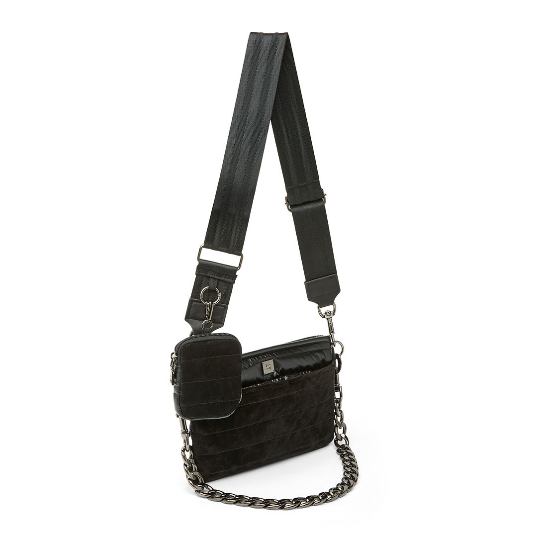 Black Luxe Suede and Pearl Black