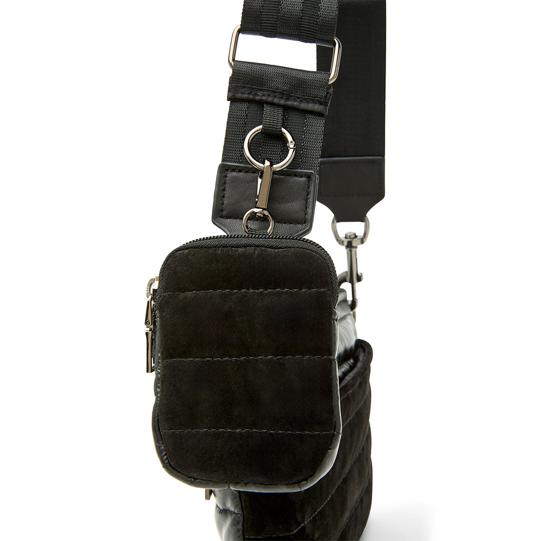 Black Luxe Suede and Pearl Black