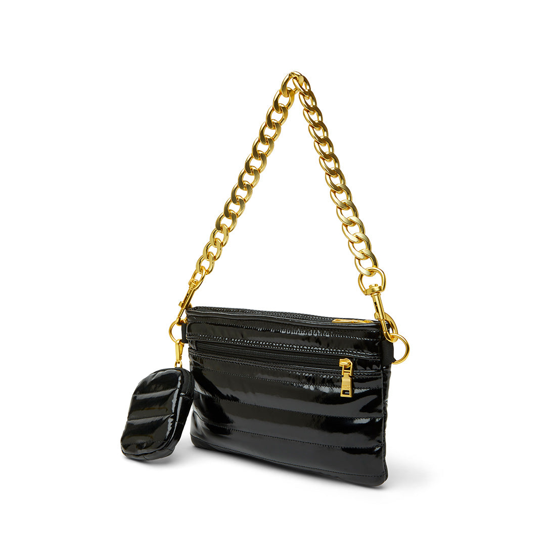 Black Patent with Gold