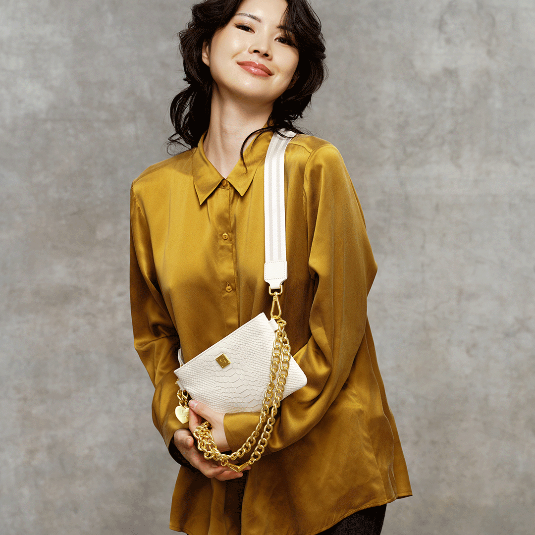 Cream Python Leather