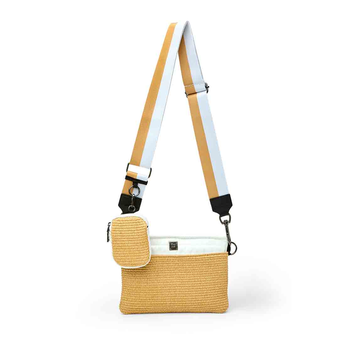 Dune Raffia and White Patent