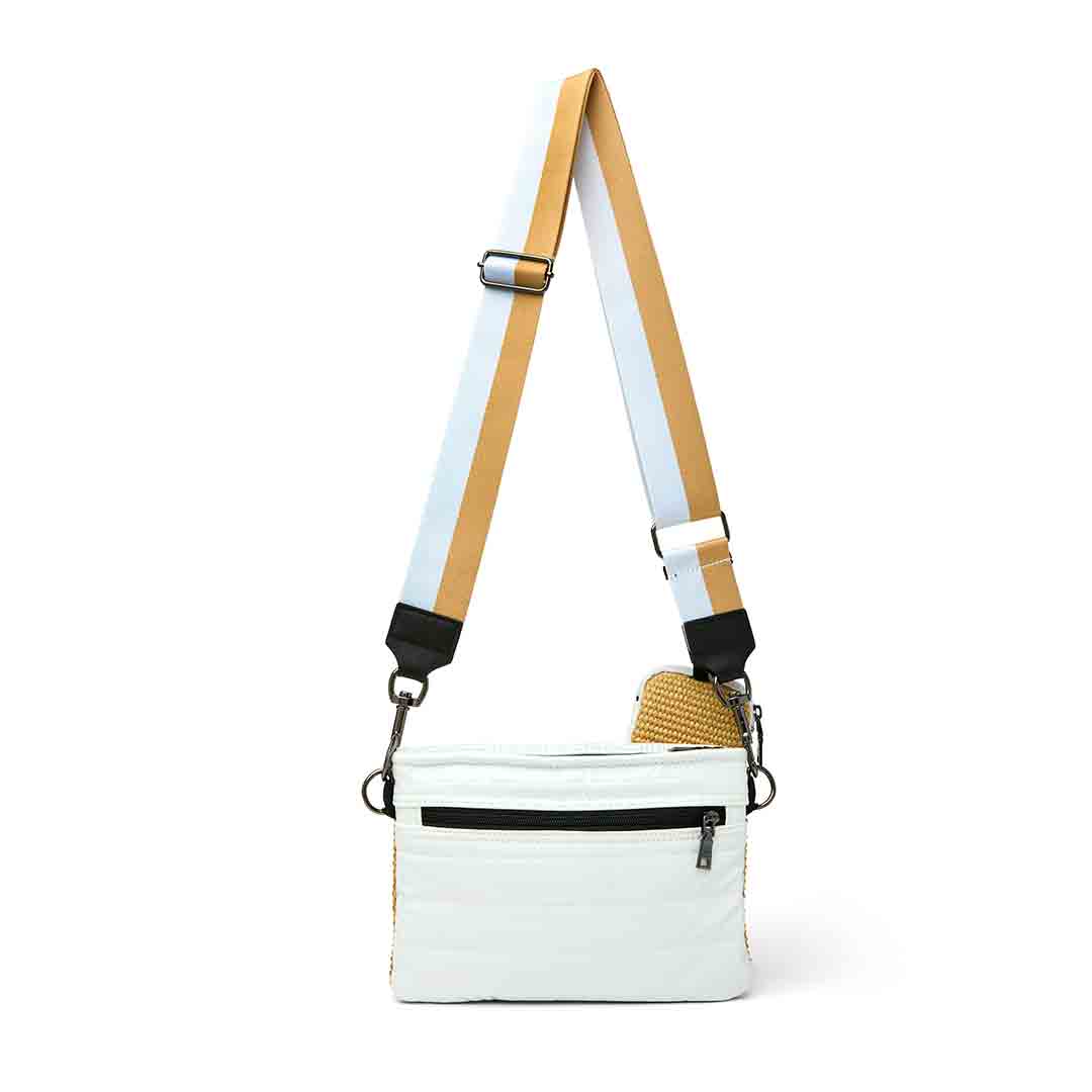 Dune Raffia and White Patent