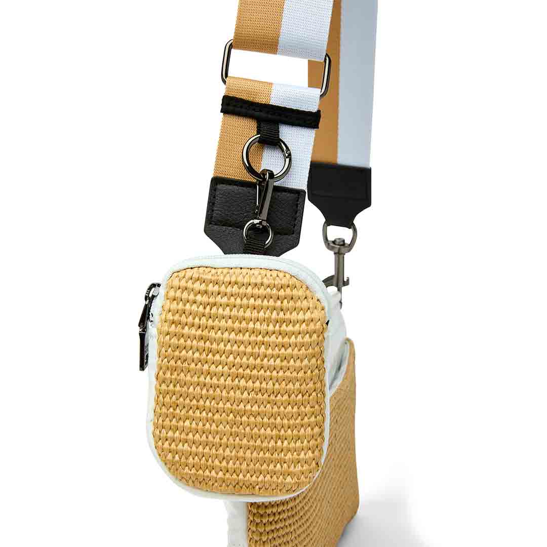 Dune Raffia and White Patent