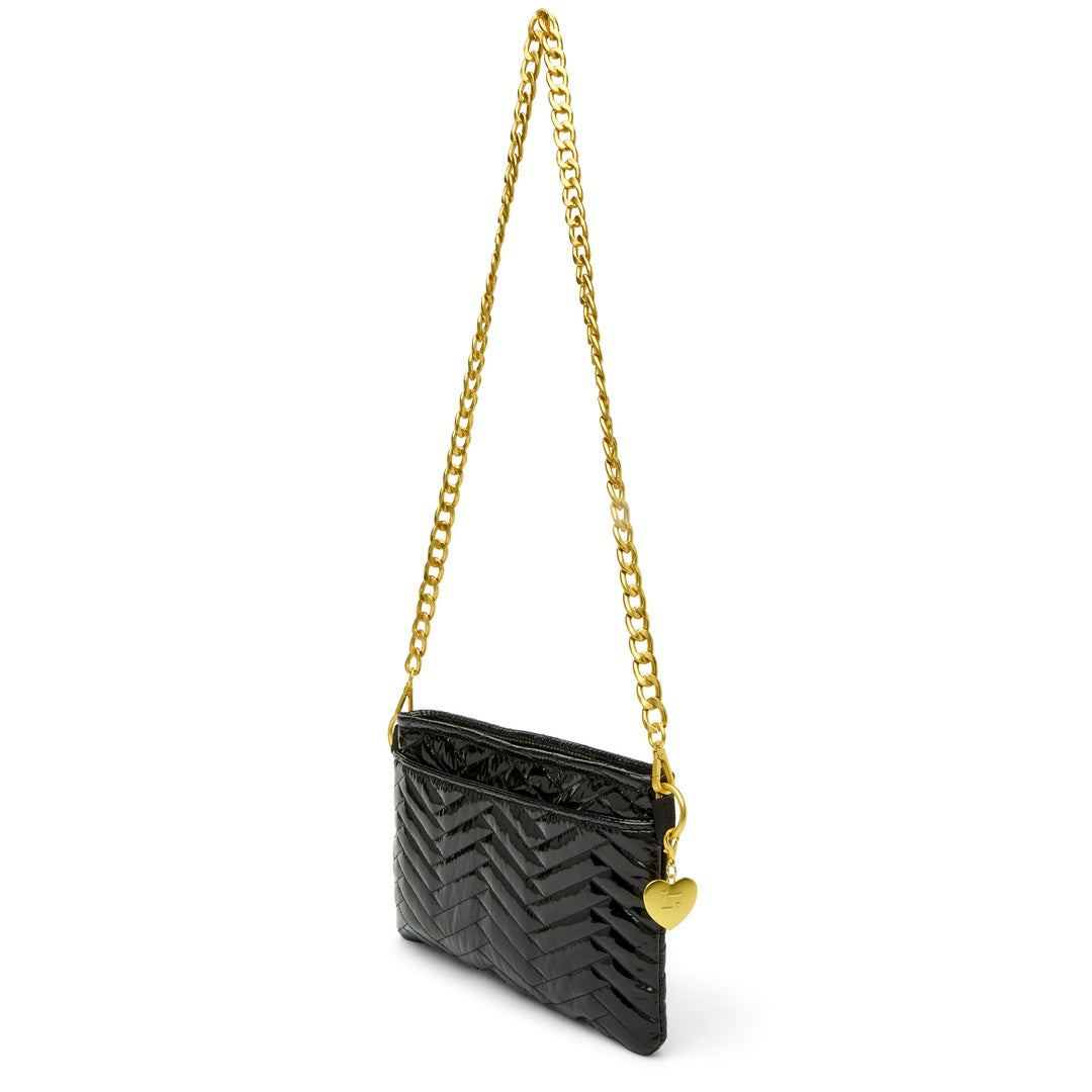 Black Patent with Moto Quilting