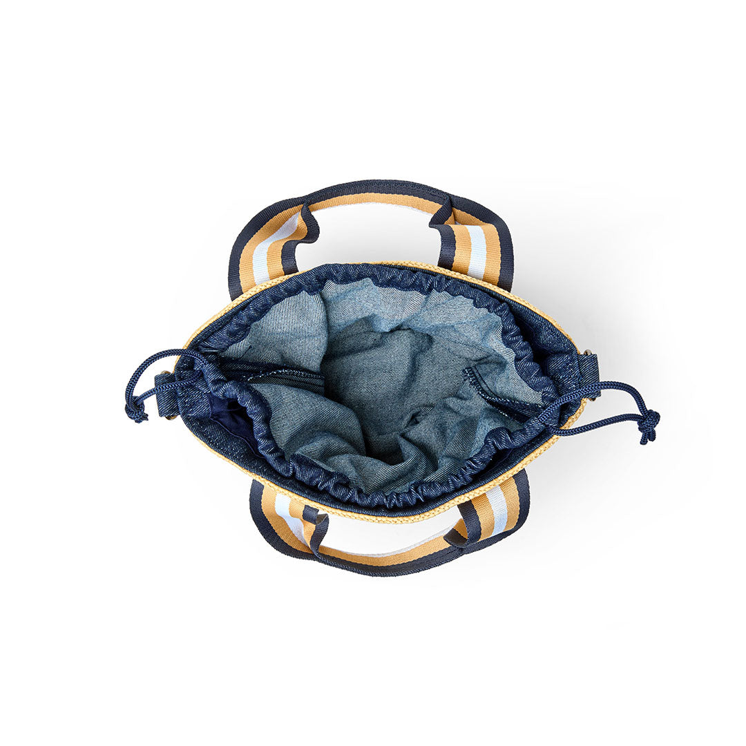 Dune Raffia and Navy Denim