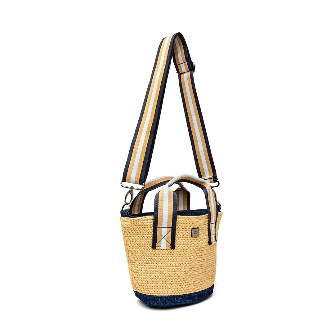 Dune Raffia and Navy Denim