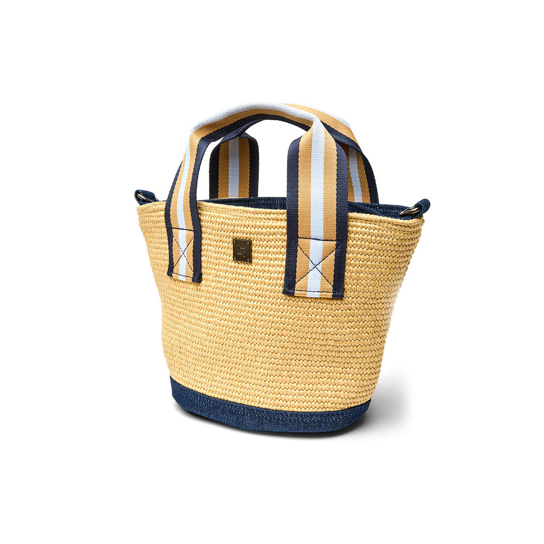 Dune Raffia and Navy Denim