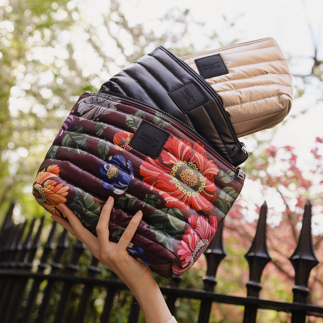 Burgundy Floral Pearl Black and Pearl Cashmere