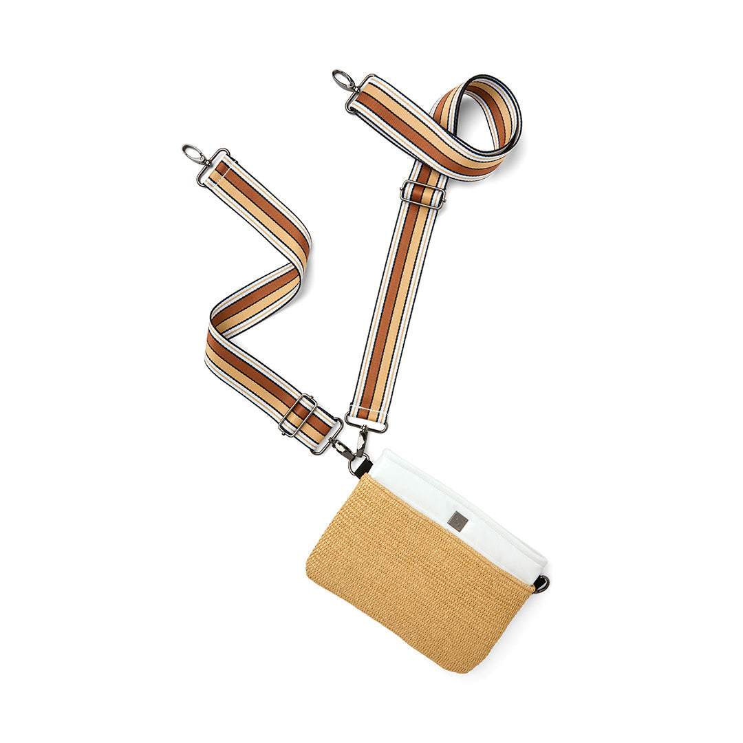 Dune Raffia and White Patent