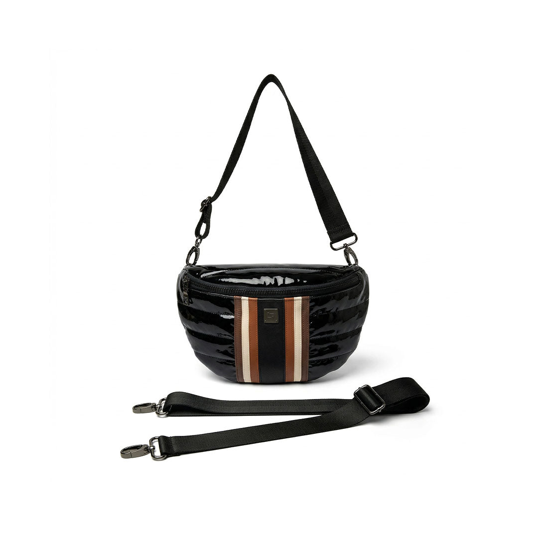 Black Patent and Colorblock Luxe Stripe