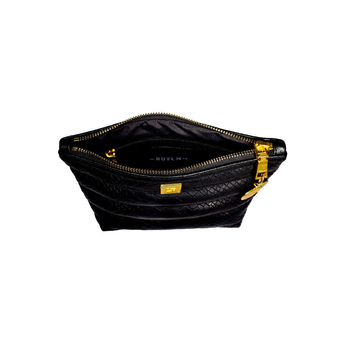 Black Python Leather