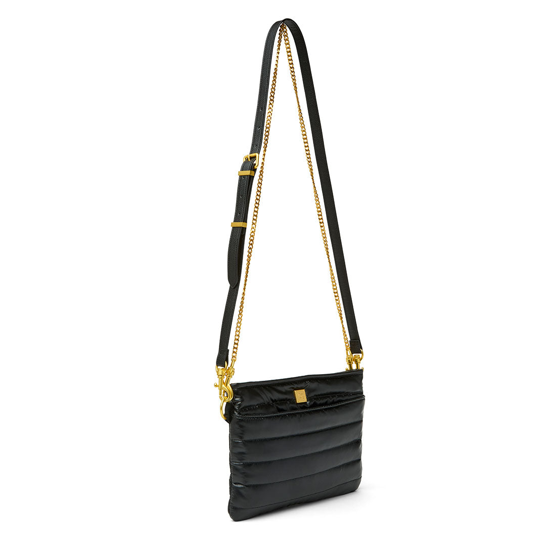 Black Leather and Gold Hardware Strap Set