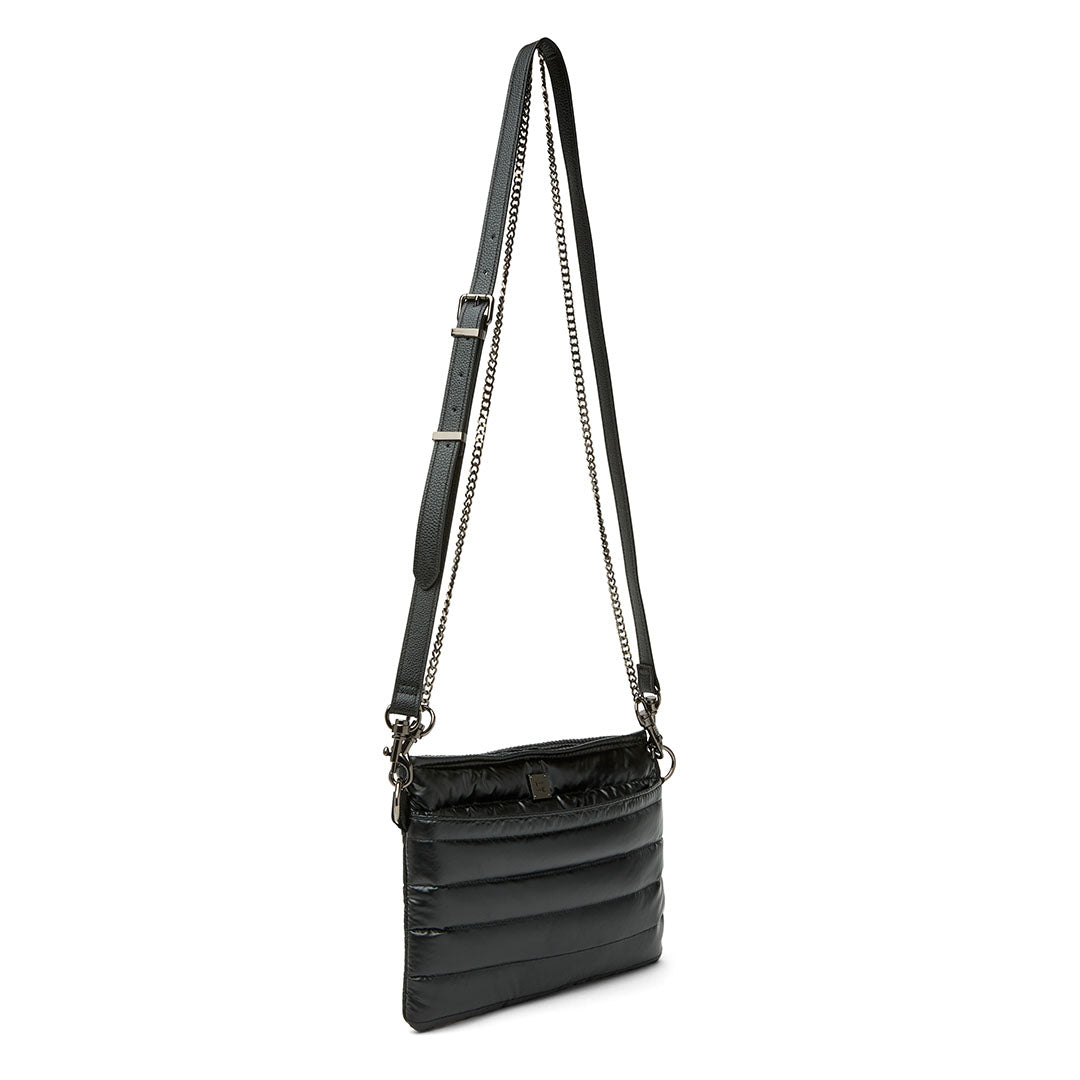 Black Leather and Gunmetal Hardware Strap Set